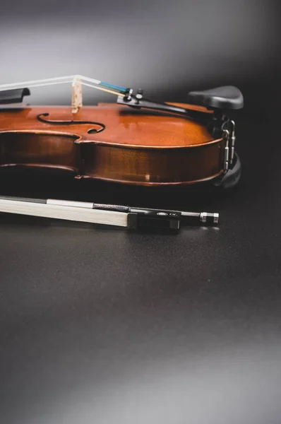 Como Italien Nov 2021 Elegante Akustische Geige Und Bogen Von — Stockfoto