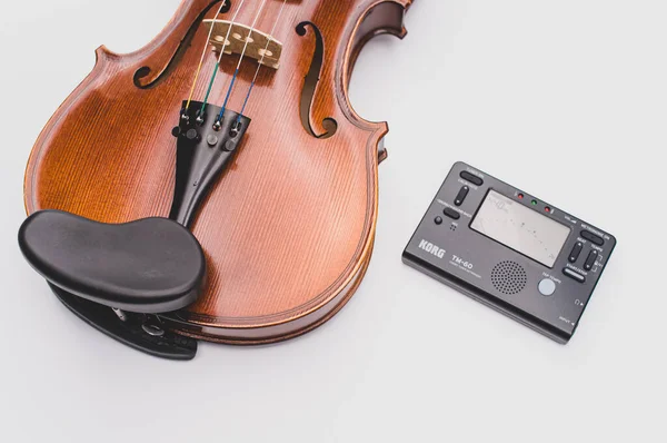 Como Italy Nov 2021 Top View Elegant Acoustic Violin Tuner — Stock Photo, Image