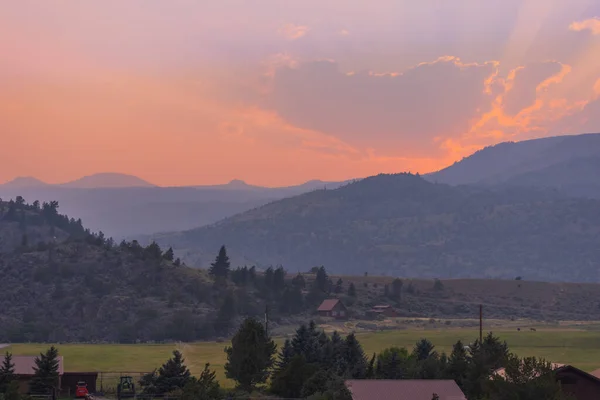 Beautiful Sunset Northern Exit Yellowstone Gardiner Montana — Photo