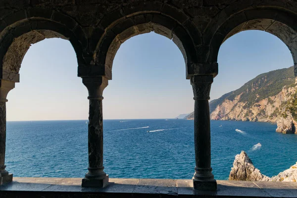 Beautiful View Blue Sea Hill Clear Sky Building Arches Porto Royalty Free Stock Images