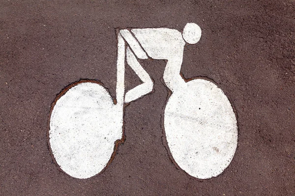 Sinal Bicicleta Pavimento — Fotografia de Stock