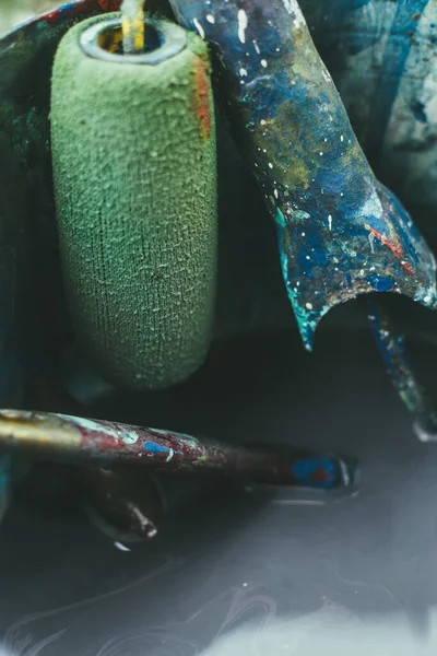 Die Farben Pinsel Und Texturen Atelier — Stockfoto