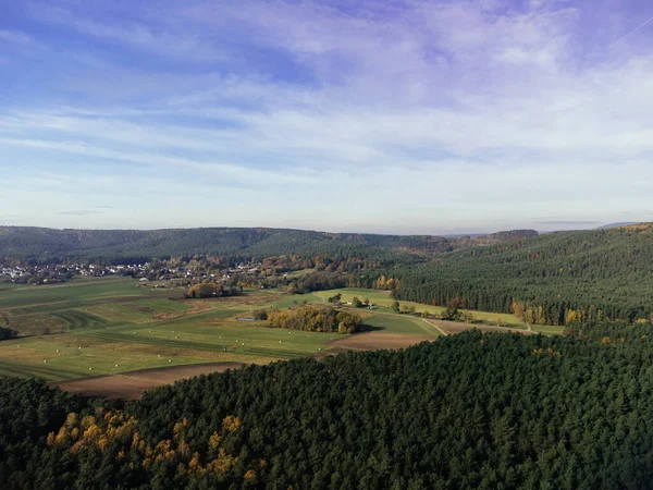Vista Aérea Vasto Campo Agrícola Baviera Coburgo Alemanha — Fotografia de Stock