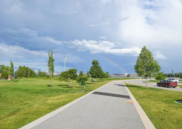 Natural View Pathway Park Cloudy — Stock Photo, Image