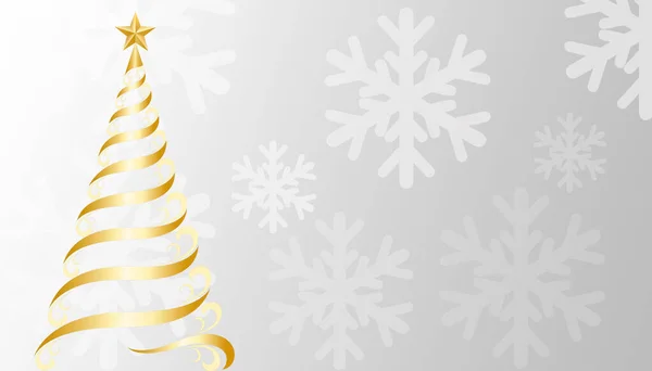 Återgivning Ett Julkort Med Ett Träd Bakgrunden Med Snöflingor Och — Stockfoto
