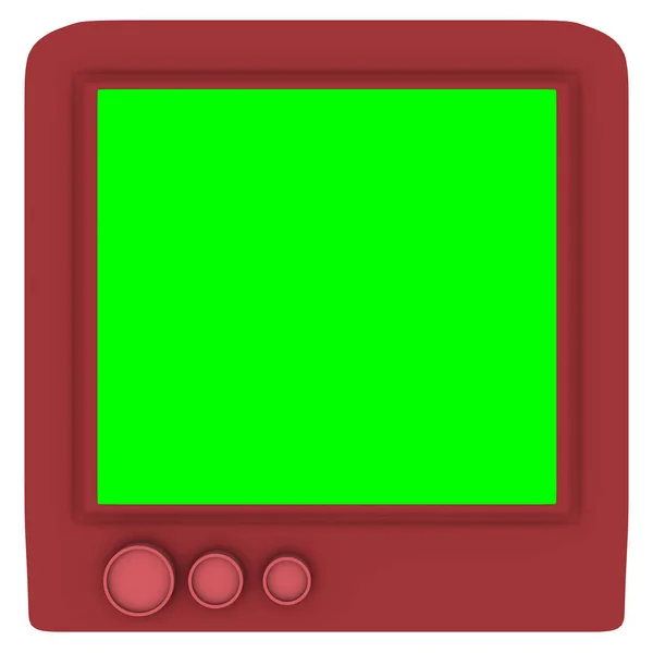 Uma Ilustração Simples Uma Televisão Moldura Vermelha Com Uma Tela — Fotografia de Stock