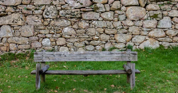 Den Tomma Träbänken Parken — Stockfoto