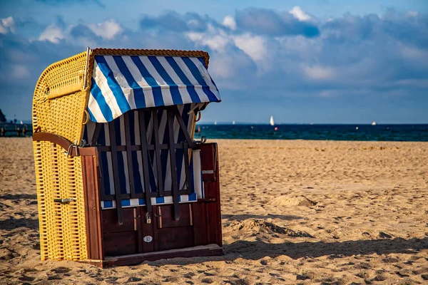 Chair Sandy Beach Travemunde Baltic Sea — Stock Photo, Image