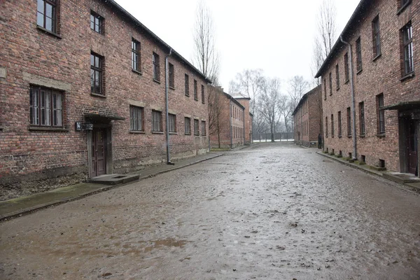Στρατόπεδο Συγκεντρώσεως Του Άουσβιτς Στην Πολωνία — Φωτογραφία Αρχείου