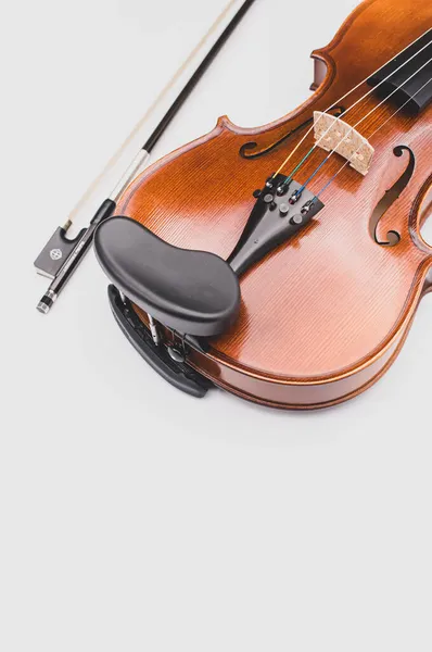 Como Italien Nov 2021 Ovanifrån Elegant Akustisk Violin Och Rosett — Stockfoto