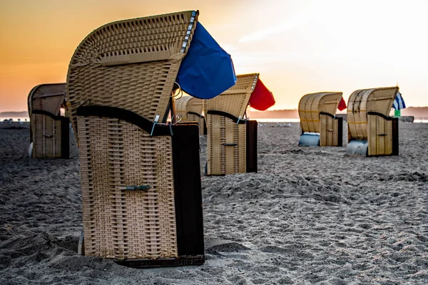 Rows Chairs Sandy Beach Travemunde Baltic Sea — Stock Photo, Image