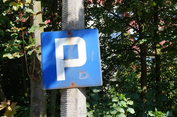 Closeup Shot Street Parking Sign — Stock Photo, Image