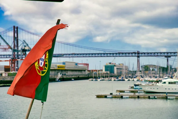 Lizbon Portekiz Deki Abril Köprüsü — Stok fotoğraf