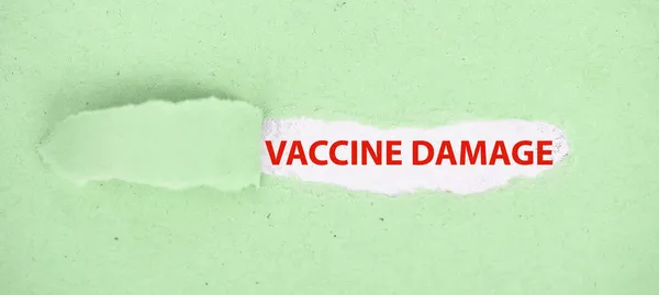 Vaccinskador Enstaka Ord Grön Bakgrund Pandemi Covid Vaccination Engelska — Stockfoto