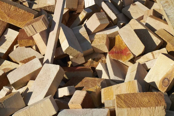 Pile Small Pieces Scrap Wood — Stok fotoğraf