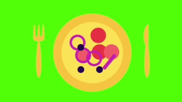 Animación Animada Brillante Pizza — Vídeos de Stock
