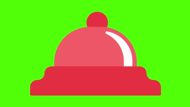 绿色的钟图标孤立在粉红色的背景上 — 图库视频影像