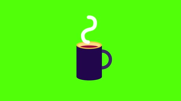Green Tea Cup Yellow Background — Stockvideo