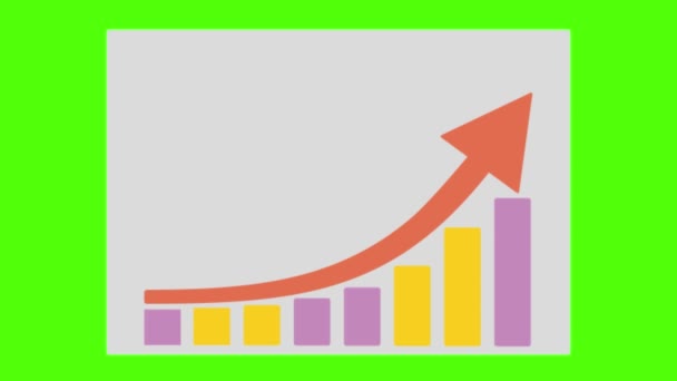 Business Infographics Wachstum Green Screen Animation Für Vfx — Stockvideo