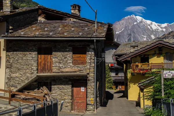 Casas Rurais Tradicionais Morgex Val Aoste Itália — Fotografia de Stock