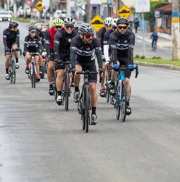 Urubici Brésil Oct 2021 Gros Plan Groupe Cyclistes Entraînant Dans — Photo