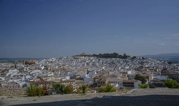 Den Vackra Stadsbilden Utsikt Över Antequera Sett Utifrån Den Berömda — Stockfoto