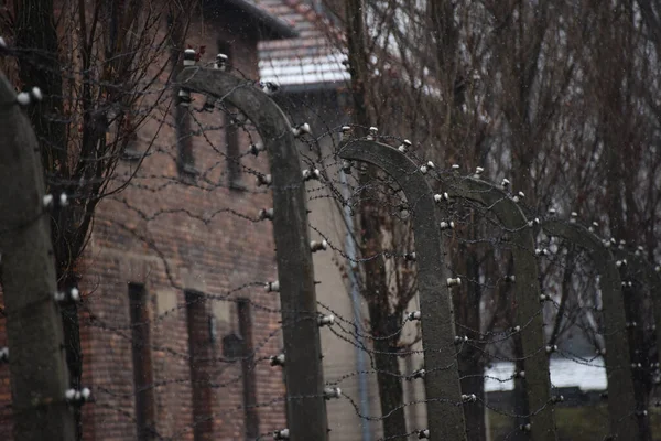 Комплекс Концентрационных Лагерей Освенцим Польше — стоковое фото