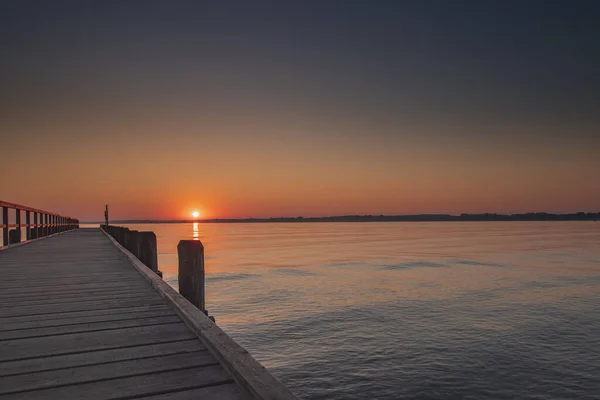 Beau Lever Soleil Dessus Mer Travemunde Mer Baltique — Photo