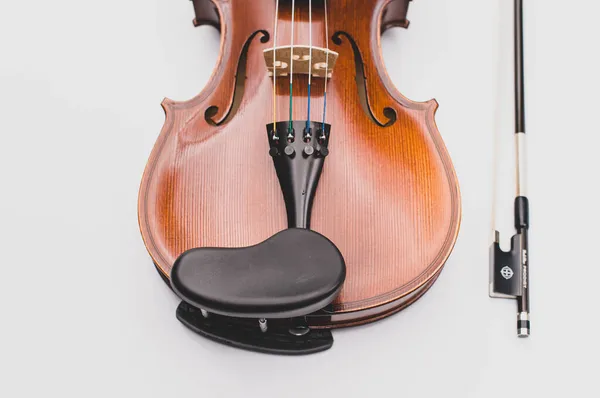 Como Italien Nov 2021 Ovanifrån Elegant Akustisk Violin Och Rosett — Stockfoto