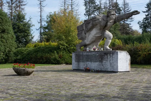 Bielsko Biala Polen Okt 2021 Sovjetisk Krigskyrkogård Och Minnesplats Bielsko — Stockfoto
