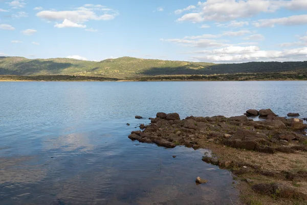 Landscape Lake Group Granite Rocks Piled Shore — Stock Photo, Image