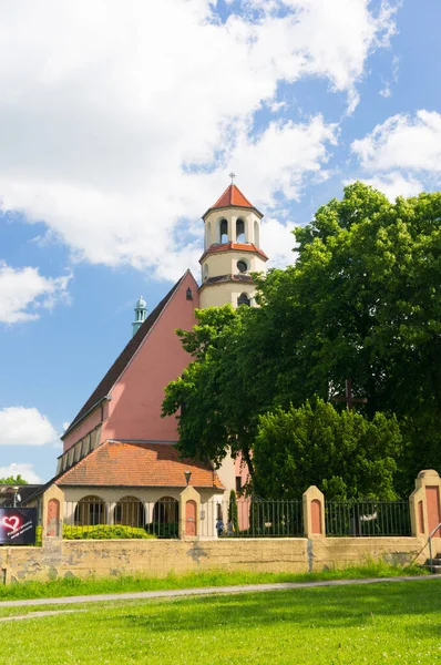 Poznan Polonia Mayo 2014 Edificio Iglesia Católica Con Una Torre — Foto de Stock