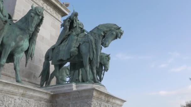 Socha Krále Vlasti Městě Madridu — Stock video