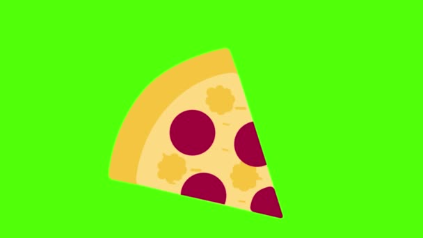 Heldere Cartoon Animatie Van Pizza Plak — Stockvideo