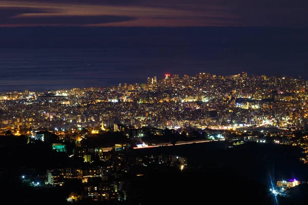 Beautiful View Cityscape Illuminated Buildings Nig — Stock Fotó
