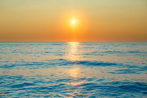 Une Vue Fascinante Coucher Soleil Vibrant Lefkada Grèce Avec Soleil — Photo