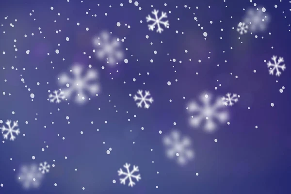 Візуалізація Концепції Розмитого Різдвяного Фону Сніжинками Падають Фіолетовий Фон — стокове фото
