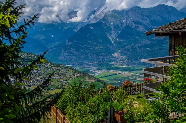 Prachtig Uitzicht Veysonnaz Wallis Zwitserland — Stockfoto