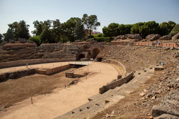 Uma Bela Vista Anfiteatro Merida Merida Espanha — Fotografia de Stock