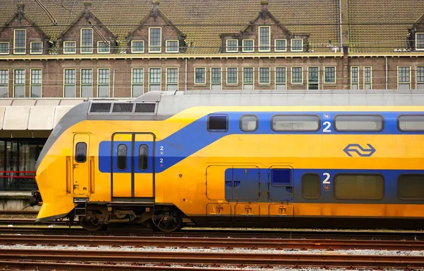 Maastricht Hollandia Február 2015 Spoorwegen Vonat Pályán Egy Állomáson Maastricht — Stock Fotó