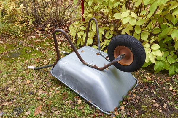 Grey Upside Wheelbarrow Garden — Stockfoto