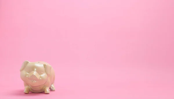 Piggy Bank Pink Background Concept Money Invest Stock Financial Growth — Stock Photo, Image