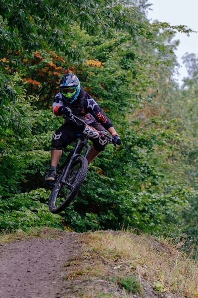 Thale Germania Settembre 2018 Trail Biker Durante Rosstrapen Thale Harz — Foto Stock