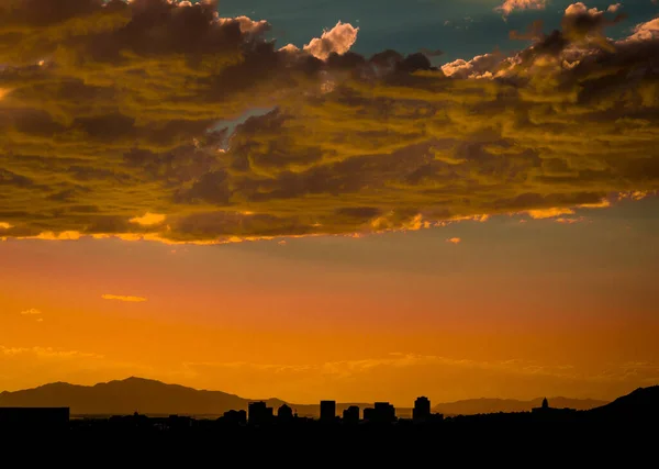 Beautiful Cloudy Sunset Sky Salt Lake City Utah — Stock Photo, Image