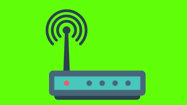 Wifi Router Green Screen Animation Für Vfx — Stockvideo