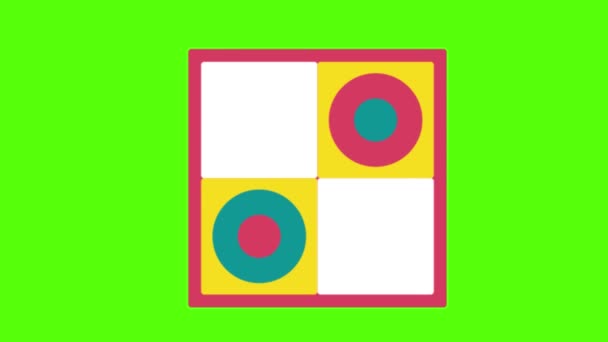 Checkers Board Symbol Green Screen Animation Vfx — Stock Video