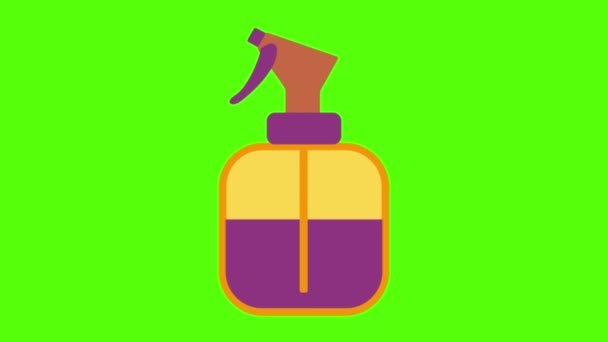Bright Cartoon Animation Spray Bottle — Stock Video