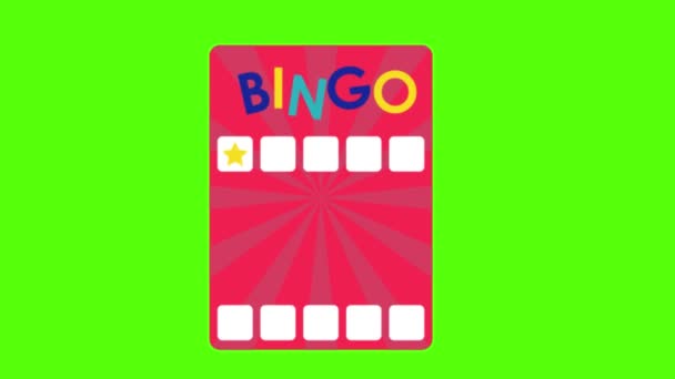 Bingo Zielony Ekran Animacji Dla Vfx — Wideo stockowe