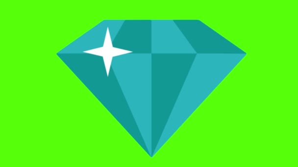 Animação Tela Verde Diamante Para Vfx — Vídeo de Stock