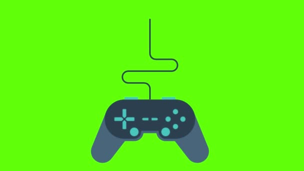 Green Gamepad Yellow Background — Stockvideo